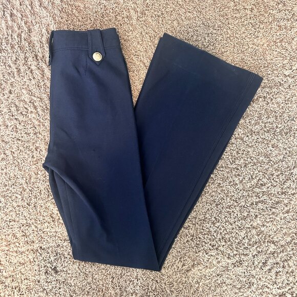 Derek Lam 10 Crosby Robertson Flare Trousers Dark Blue Womens Size 8 Nautical - Picture 6 of 10